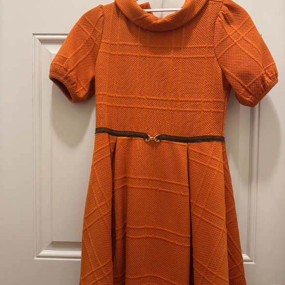 JANIE AND JACK QUILTED PUFF SLEEVE JACQUARD DRESS SIZE 12 - Picture 1 of 4